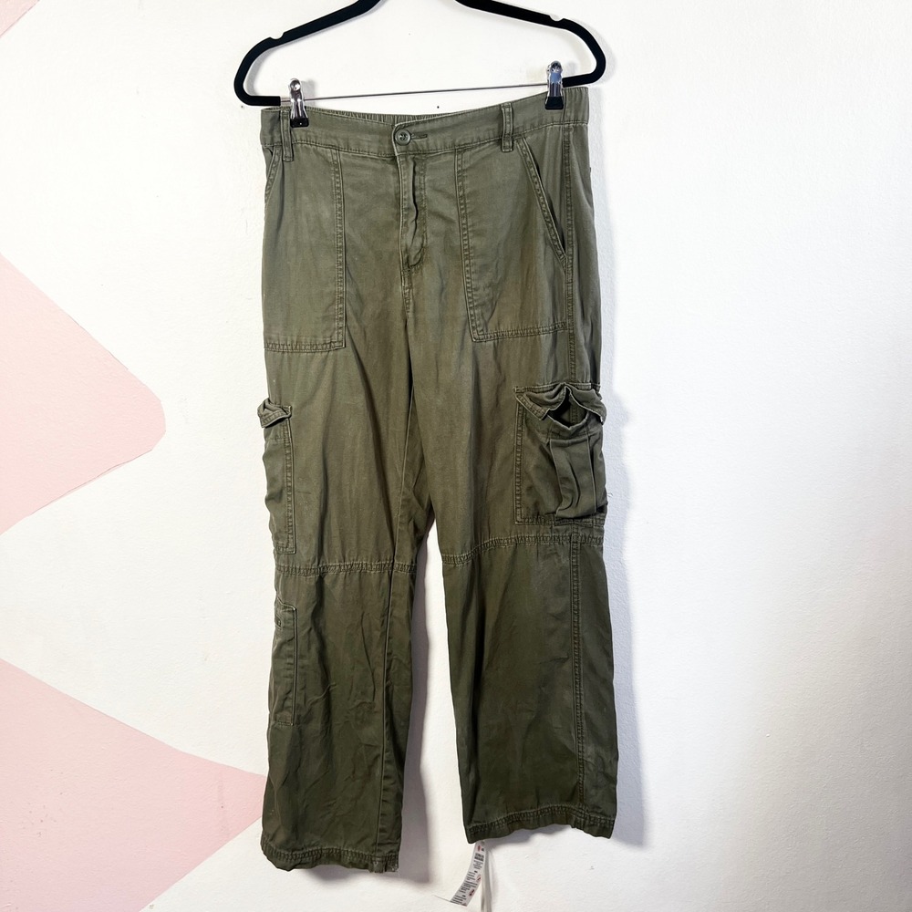 Aeropostale Cargo Pants Womens Medium Y2K Green Baggy Gorpcore